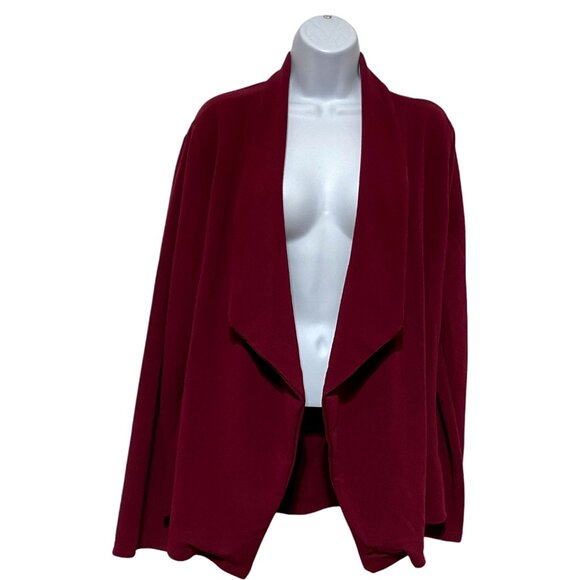NWT Women's Plus Size 1X Burgundy Open Cardigan Long Sleeve Design By-Doublju - Picture 1 of 2